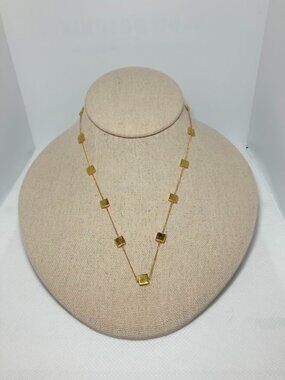 Julie Vos Delicate Gold Station Small Square Necklace Dainty Gift Feminine